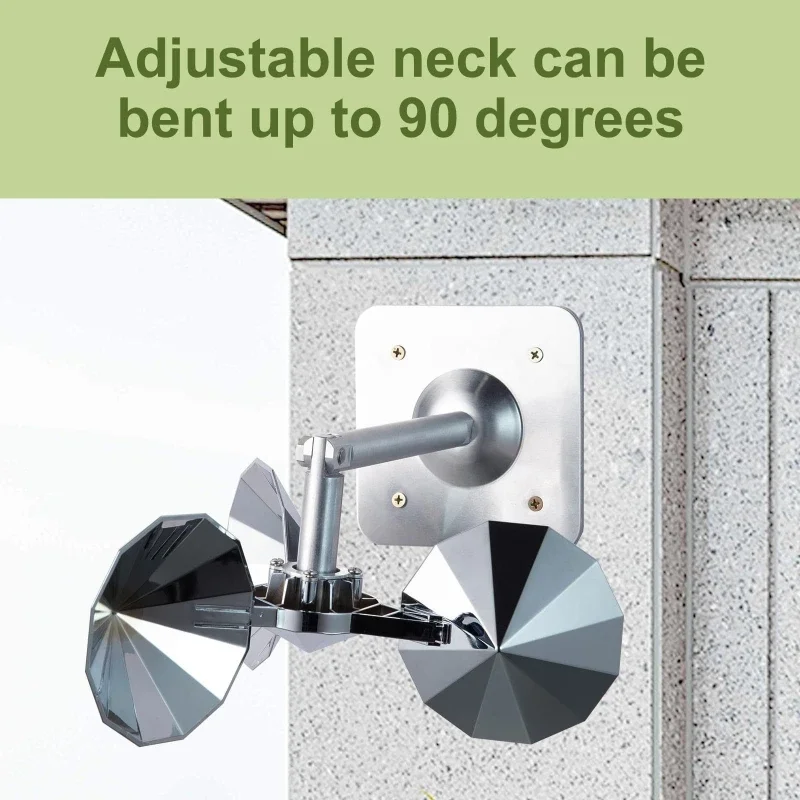 طارد الطيور عاكس دوار الكربون الصلب زاوية قابل للتعديل في الهواء الطلق طارد الطيور أجهزة تخويف تعمل بالرياح لحديقة ساحة