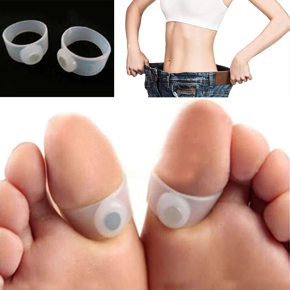 2pcs/Pair Magnetic Therapy Toe Rings Lose Weight Burn Fat Slimming Feet Massager for Toe Correction Accessories