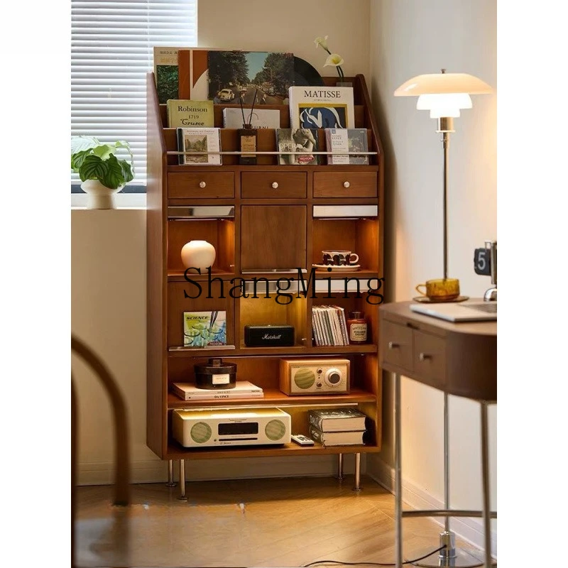 

ZYY medieval living room display cabinet solid wood magazine storage cabinet medieval newspaper bedroom locker