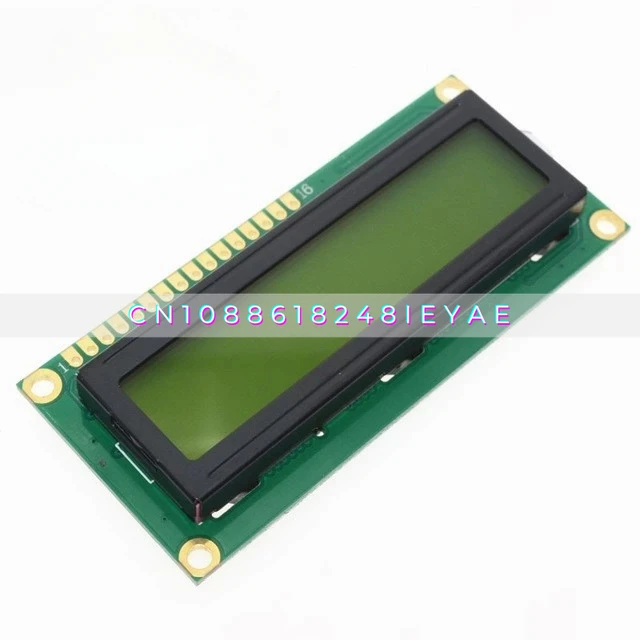 Yellow Green Screen 1602 LCD Screen LCD1602ALCD-1602-5V 5V Black Font, with Backlight