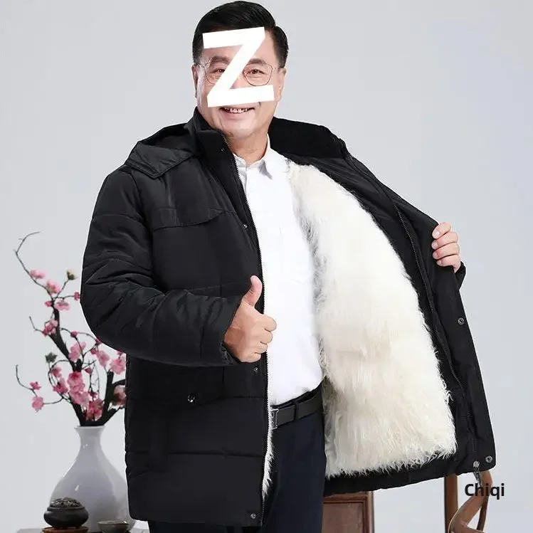 Winter New Men's Thickened Padded Jacket For Middle-aged Elderly Northeast Special Thickened Style Blazer