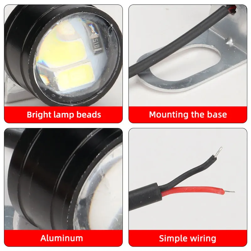 2×motorcycle Eagle eye lamp signal Driving lights Headlights Fog lamp Auxiliary lights warning Tail lights indicate beacon bulb