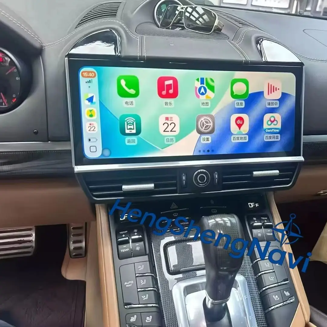 

For Porsche Cayenne 2010-2017 Car GPS Navigation Android 13 Double Screen Auto HeadUnit Monitor Carplay Multimedia Player Stere