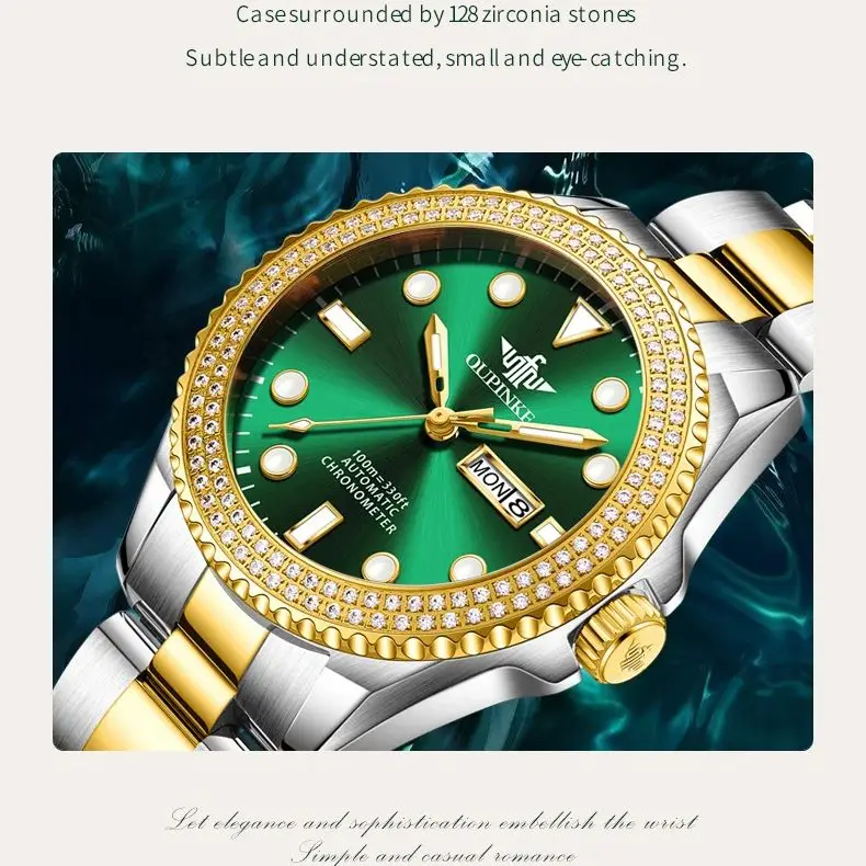 OUPINKE 3205 Luxury All Automatic Mechanical Watch Women's Dress Brand Waterproof HD Calendar Original Watch Elegant Gift Reloj