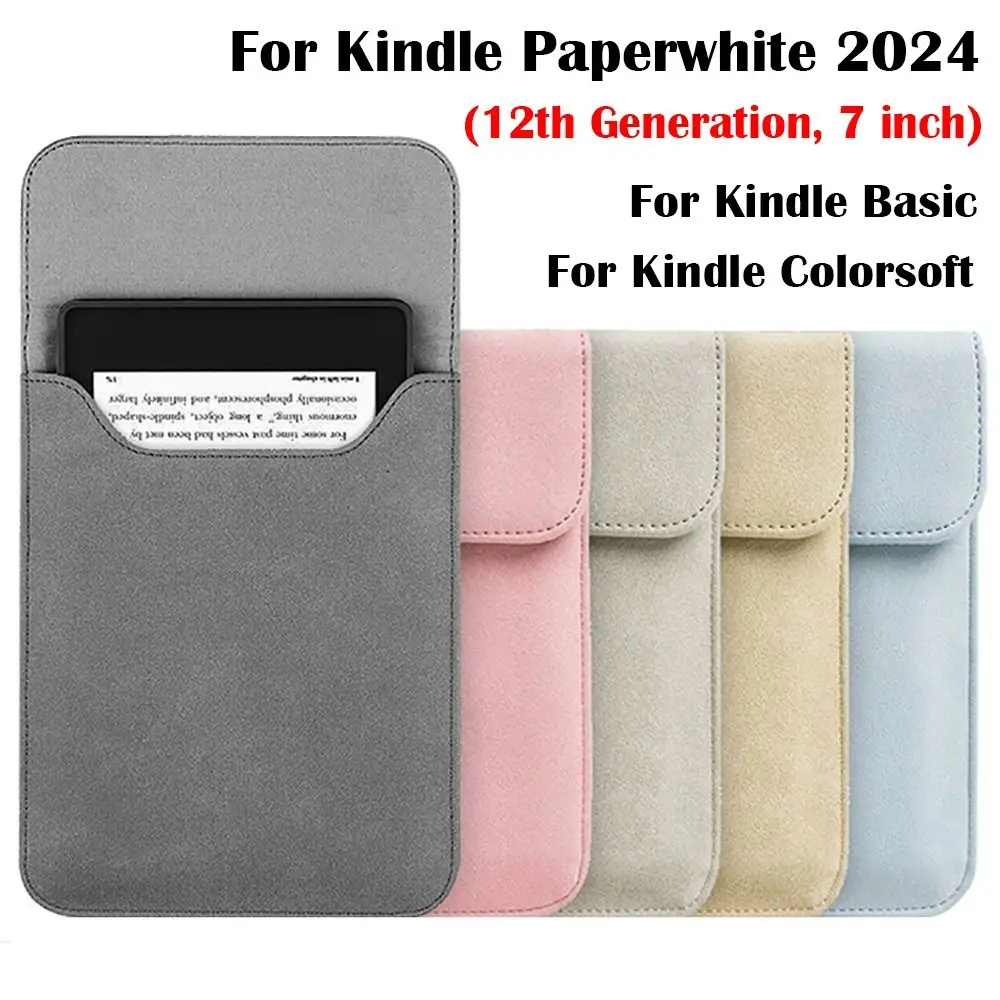 

6.8 7 10.2 inch e-Reader Sleeve PU Leather 10/11/12th Generation Storage Bag for Kindle Paperwhite/Colorsoft/Scribe