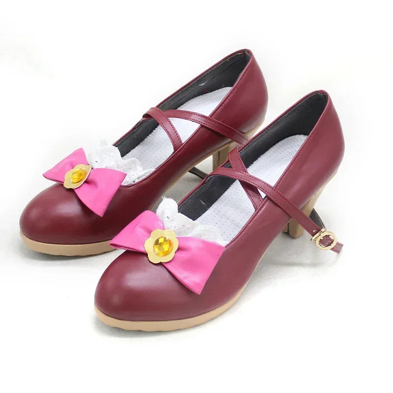 Shimamura Uzuki Cosplay Shoes SHINY COLORS Cosplay Prop High Heels PU Leather Shoes Halloween Carnival Boots Custom Made