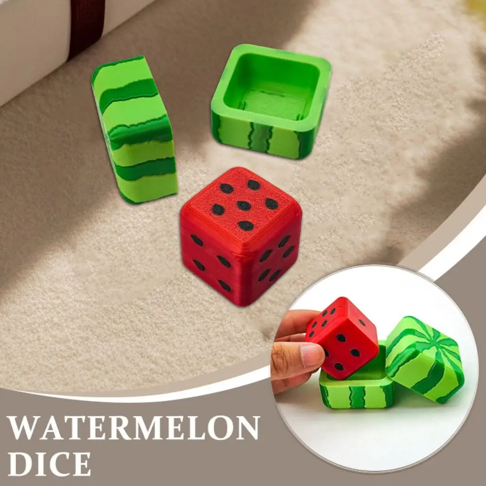 Fun Square Watermelon Dice 6 Faces Rounded Corner Summer Breeze Dice Portable Ornament Bar Game Dice