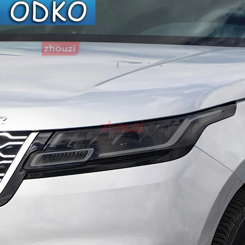 Car Headlight Tint Smoked Black Protective Film TPU Stickers For Range Rover Velar 2017-Present Accessories Anti-Scratch Repair