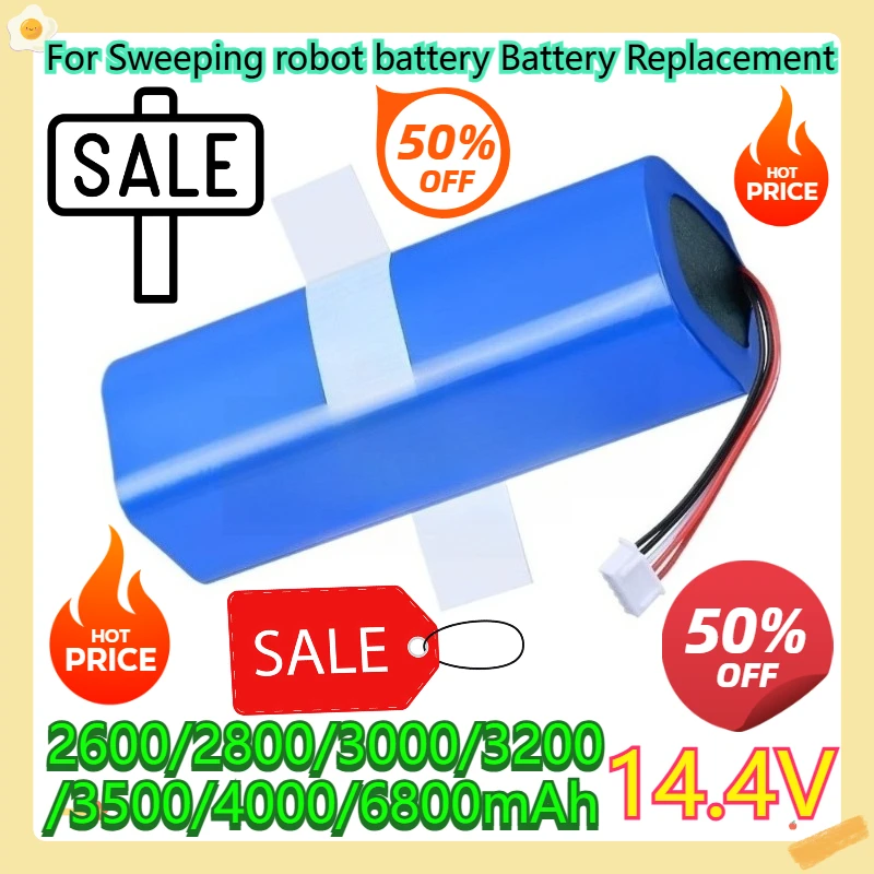 For Sweeping robot battery Battery Replacement 2600/2800/3000/3200/3500/4000/6800mAh