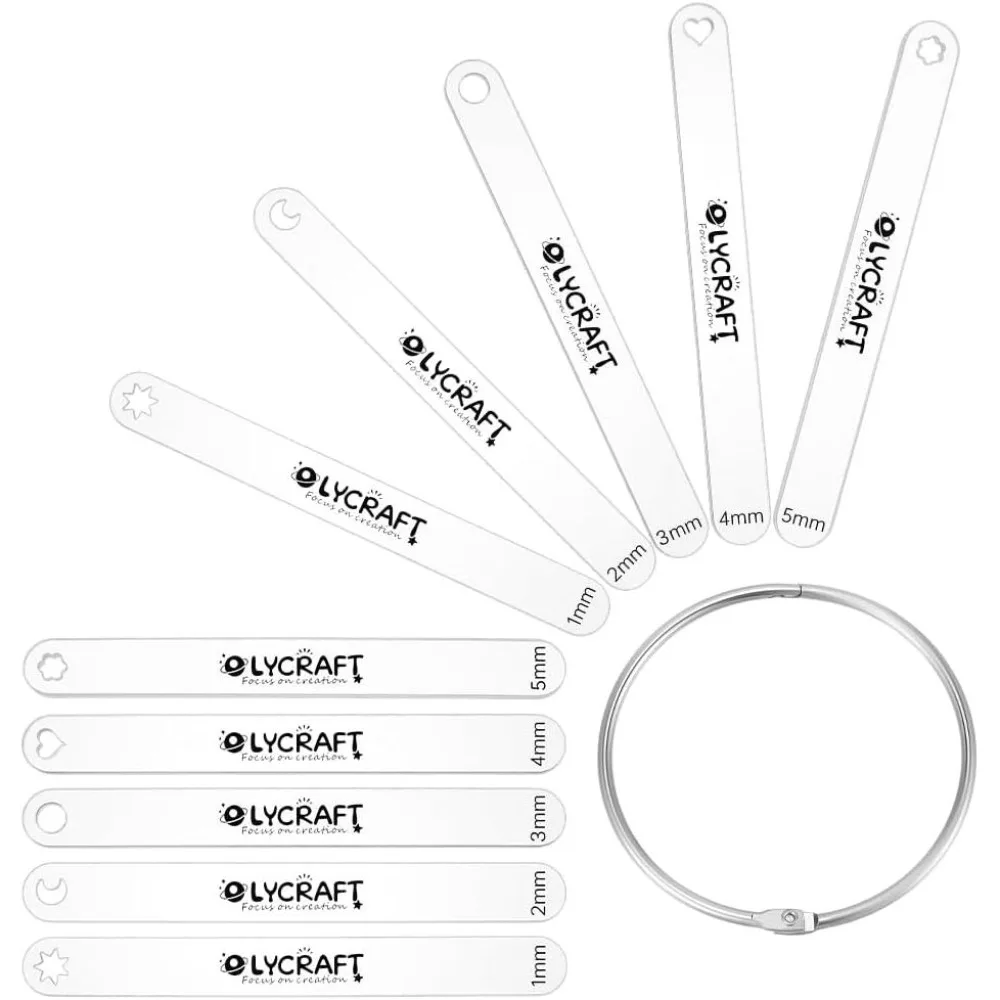 10Pcs 5 Size Clay Depth Guides 1/2/3/4/5mm Acrylic Polymer Clay Depth Guide Set Adjustable Clays Rolling Pin Guide