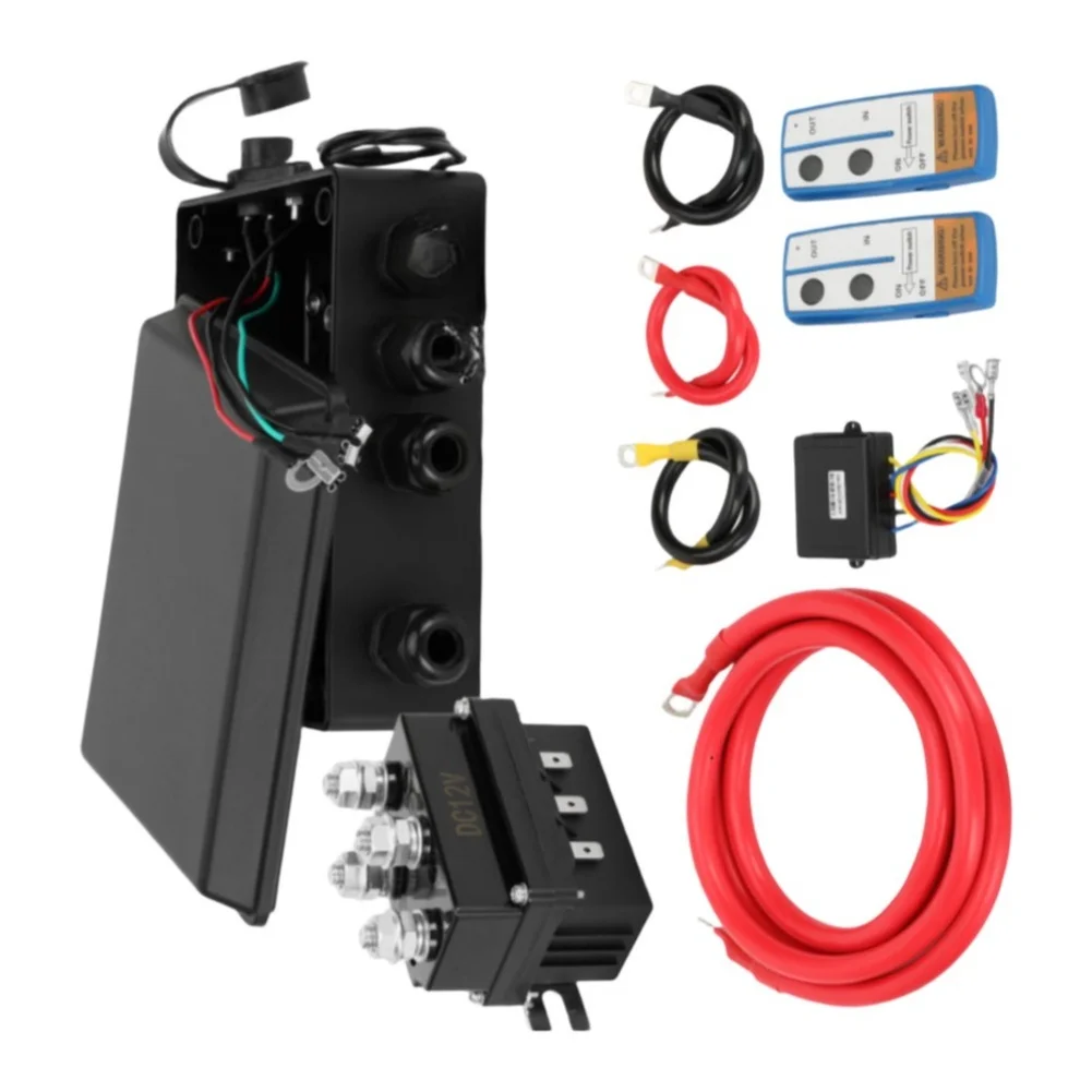 500A For Heavy-Duty Winch Switch Kit with Wireless Remote and Aluminum Wires for Winches Up to 15000 LBS Pulling Capacity