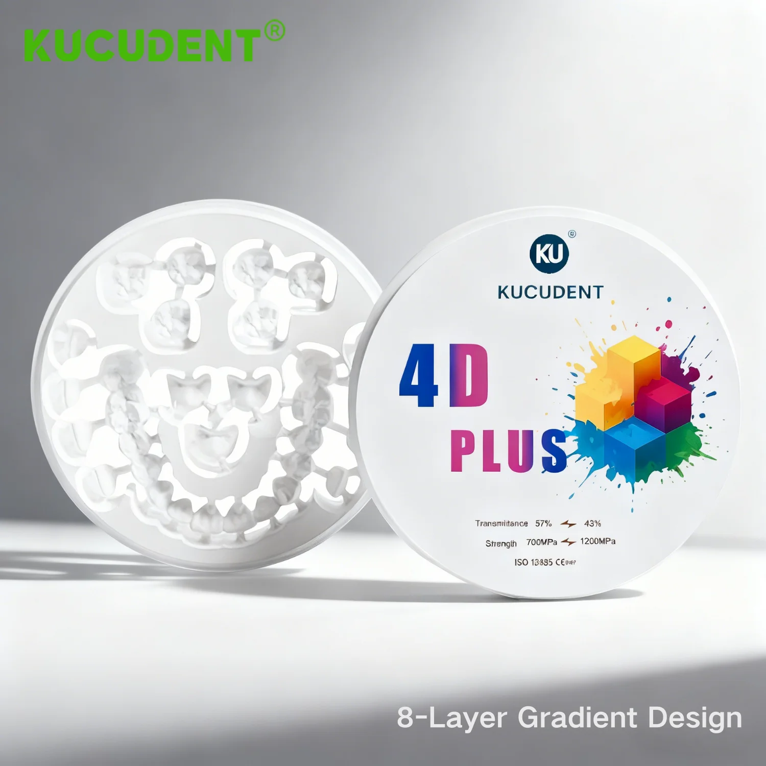

Dental Multilayer Zirconia Disc 4D PLUS Gradient Zirconia Block Open System CAD/CAM Lab Restoration Material for Crowns Bridges