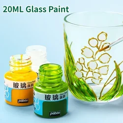 Waterproof Glass Paint 20ml Artists Beginners Diy Craft Acrylic Pigment White Gold For Bottles Plastic Fabric Ceramics Painting