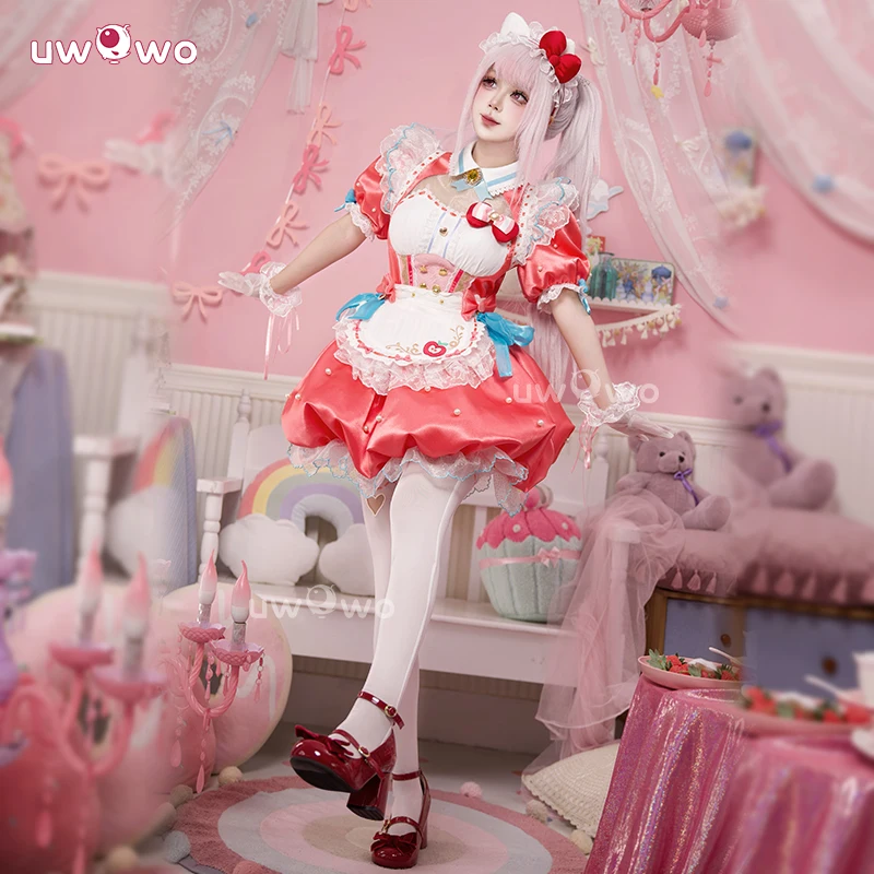 Серия Collab 2025: NARAKA: BLADEPOINT x Sanriioo, костюм на Хэллоуин, персонажи Ху Тао, карнавальный костюм, платье горничной