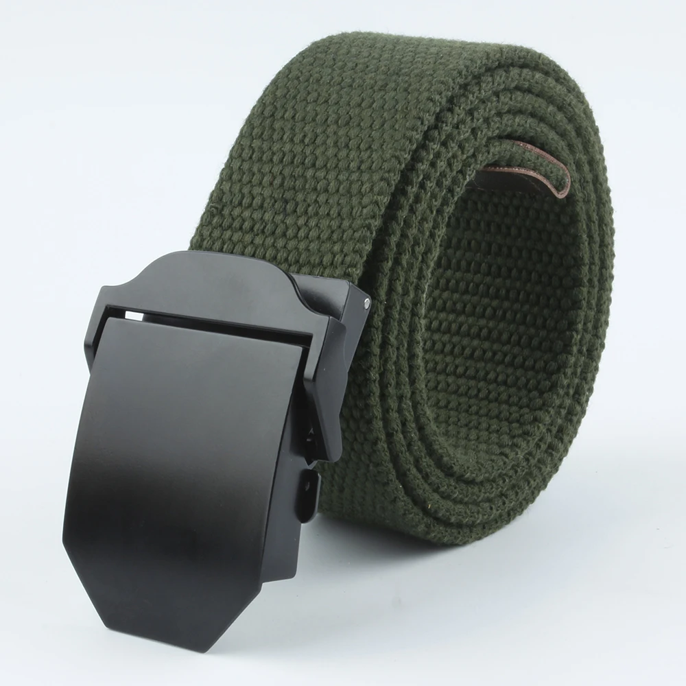 All Black Lacquered Men's Canvas Belt Suitable for Police Training Outdoor Commuting Clothes The Quantity Can Be Customized Logo