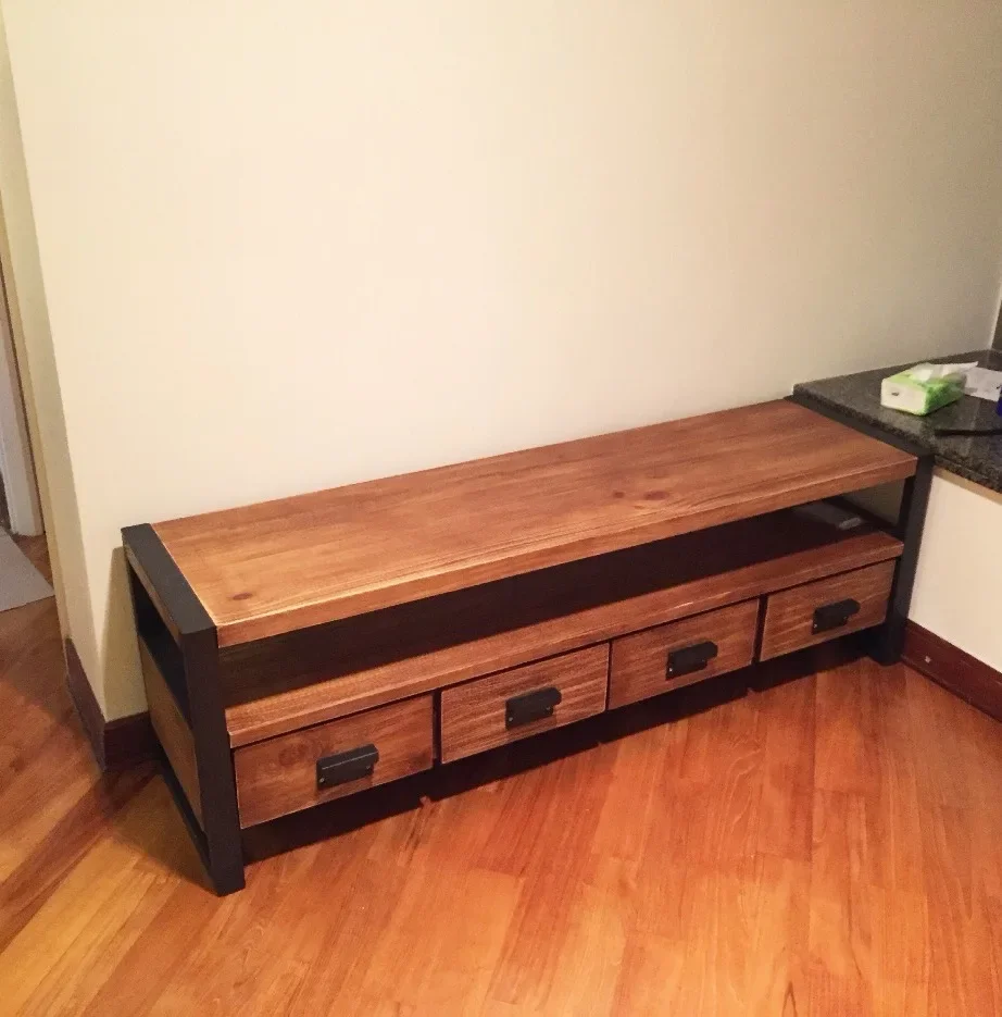 

-Modern Industrial-Style Single Loft Side Cabinet Solid Wood American Retro Chinese Wall Cabinet Living Room Decoration TV Stand
