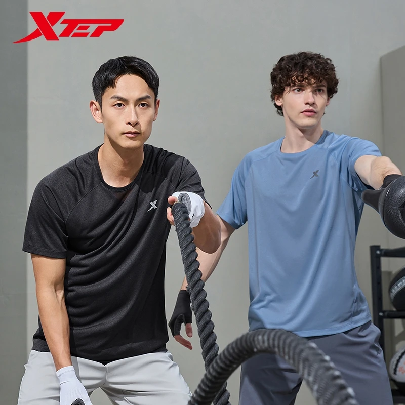 Xtep Short Sleeve Knitted Shirt For Men 2024 Summer Quick-Drying Men\'s T-shirt Sporty Soft Comfortable Outdoor Tops 876229010108