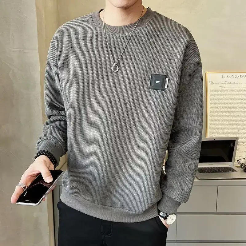 Sexy masculino ins moda casual camiseta de manga comprida interior nova jaqueta primavera base camisa
