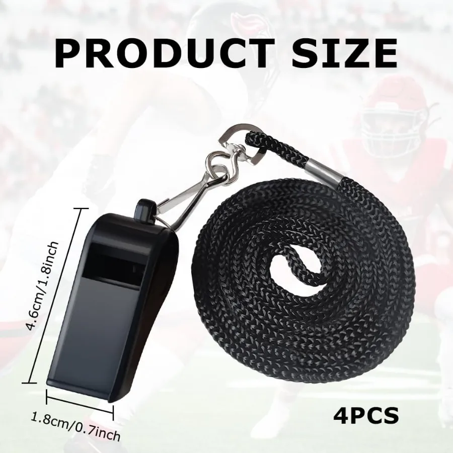 야외용 플라스틱 검정색 호루라기 큰 소리 코치 심판 호루라기