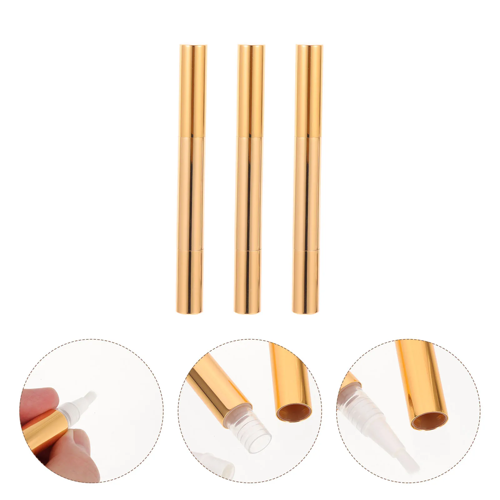 

3pcs Empty Nail Polish Bottle Art Oil Tube Plastic Manicure Supply For Lip Gloss Essential Oil Cuticle Pen Twisting Makeup Tool