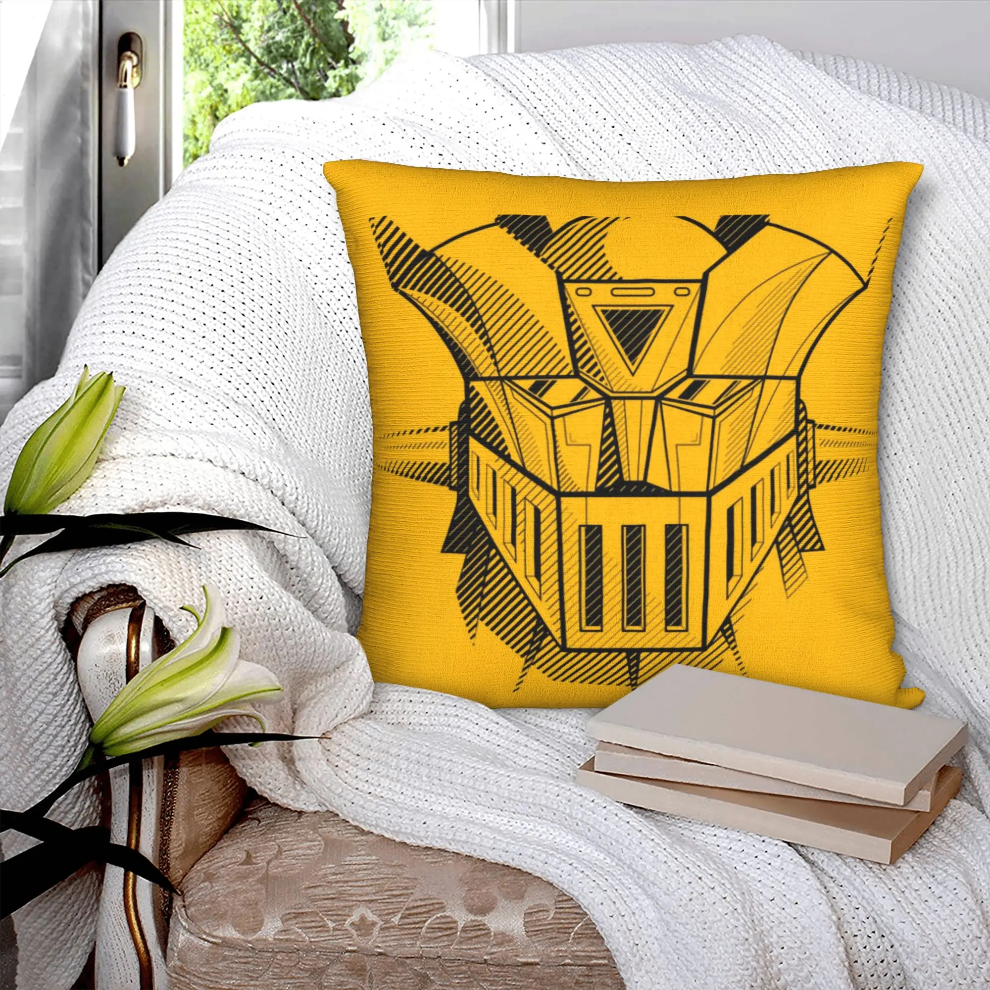 Modern Mazinger Z Cushion Cover Velvet Japanese Anime Manga UFO Robot Grendizer Throw Pillow Case Home Decorative