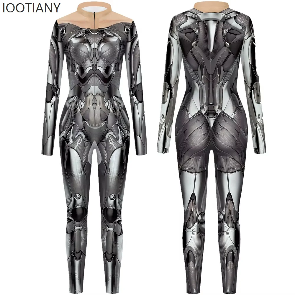 

IOOTIANY 2025 Halloween 3D Printing Unisex Sexy Steampunk Bodysuit Holiday Party Cosplay Dance Performance Costume Zentai Suit