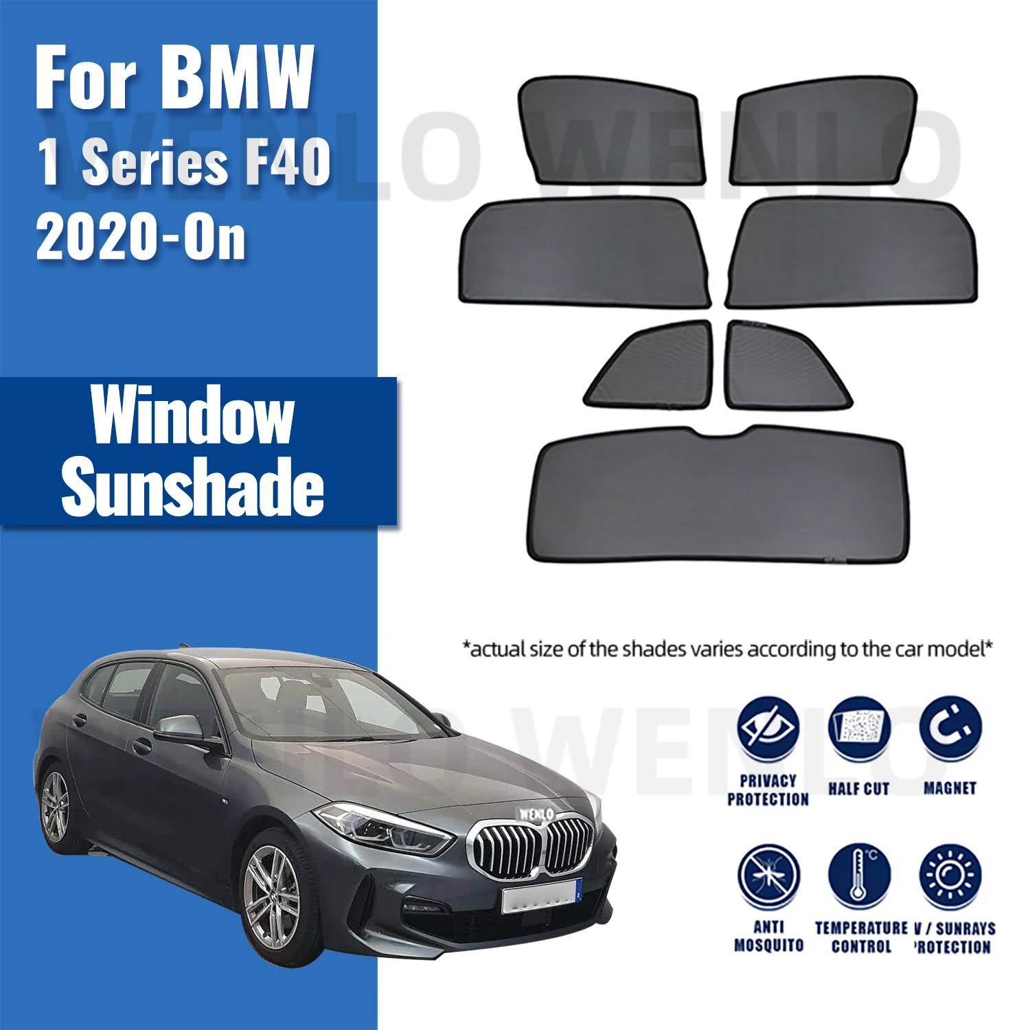 For BMW 1 series F40 2020-2023 Car Sunshade Shield Front Windshield Curtain Window Uv Protection Sun Shade Visor Blinds