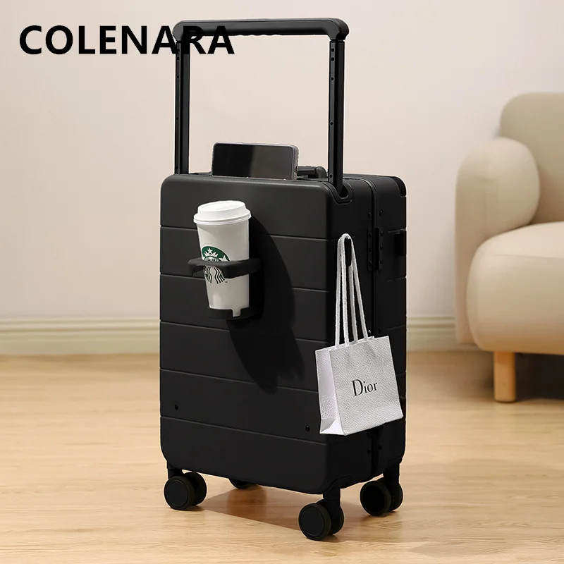 COLENARA-Bagagem de Viagem, Caixa de Embarque PC, Moldura De Alumínio, Mala De Trolley Com Rodas, Mala De Rolamento, 24 ", 26", 20"