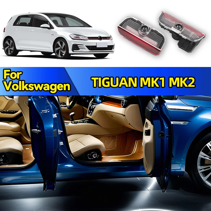 

Для VW VOLKSWAGEN 2026 Горячие светодиодные двери автомобиля с логотипом приветствия, проектор Ghost Shadow Light, аксессуары для VW Tiguan MK1 MK2 Scirocco Tou