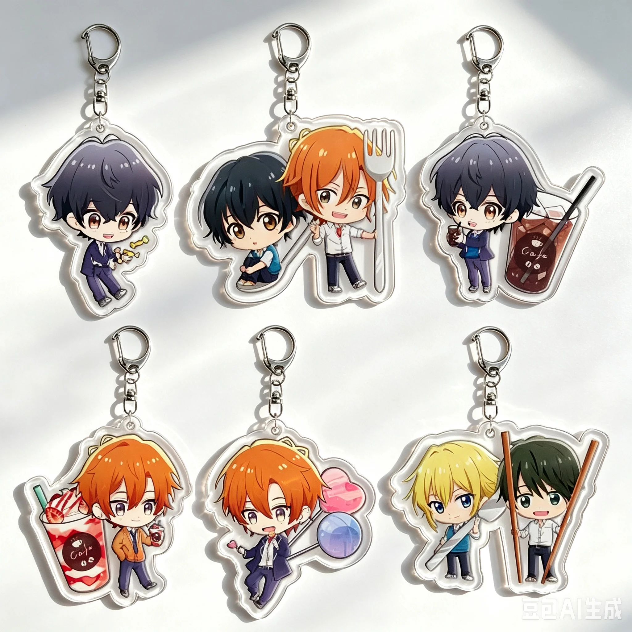 6CM Sasaki And Miyano Acrylic Pendant Keychains Bag Decorations Accessories Cartoon Character Goods Collection Festivals Gifts