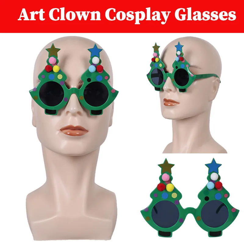 Art Clown Cosplay Glasses Costume Accessories 2024 Movie Terrifieres 3 Version Christmas Glasses Spectacles Halloween Party Suit