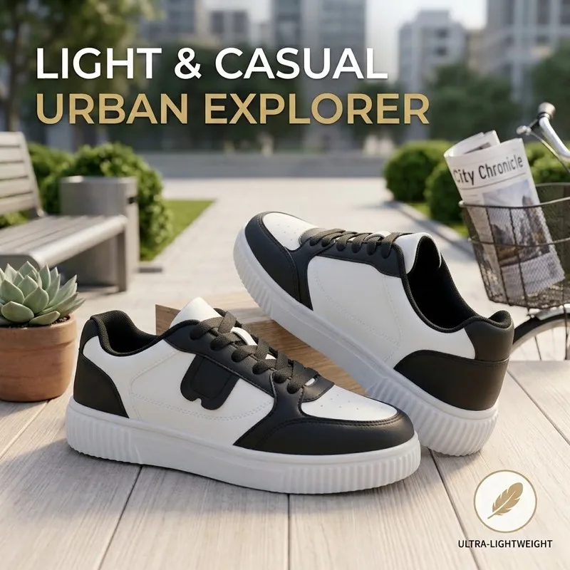 Unisex Casual Sneakers Spring Autumn Smooth Finish Lightweight Color Block Thick Flat Sole Urban Daily Walk Footwear