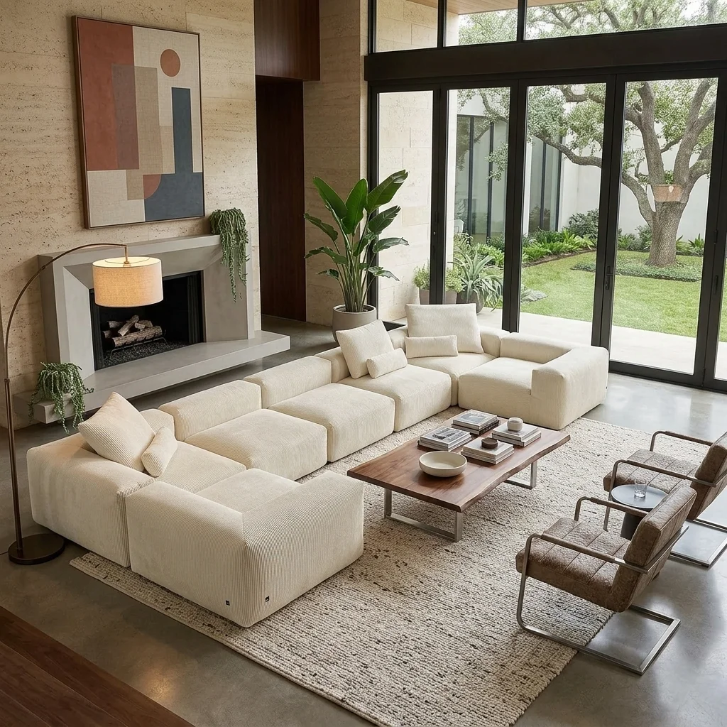 One-stop Durable Modular Sofa Wholesale Boneless Couch Sectional Sofa Set Living Room  Furniture