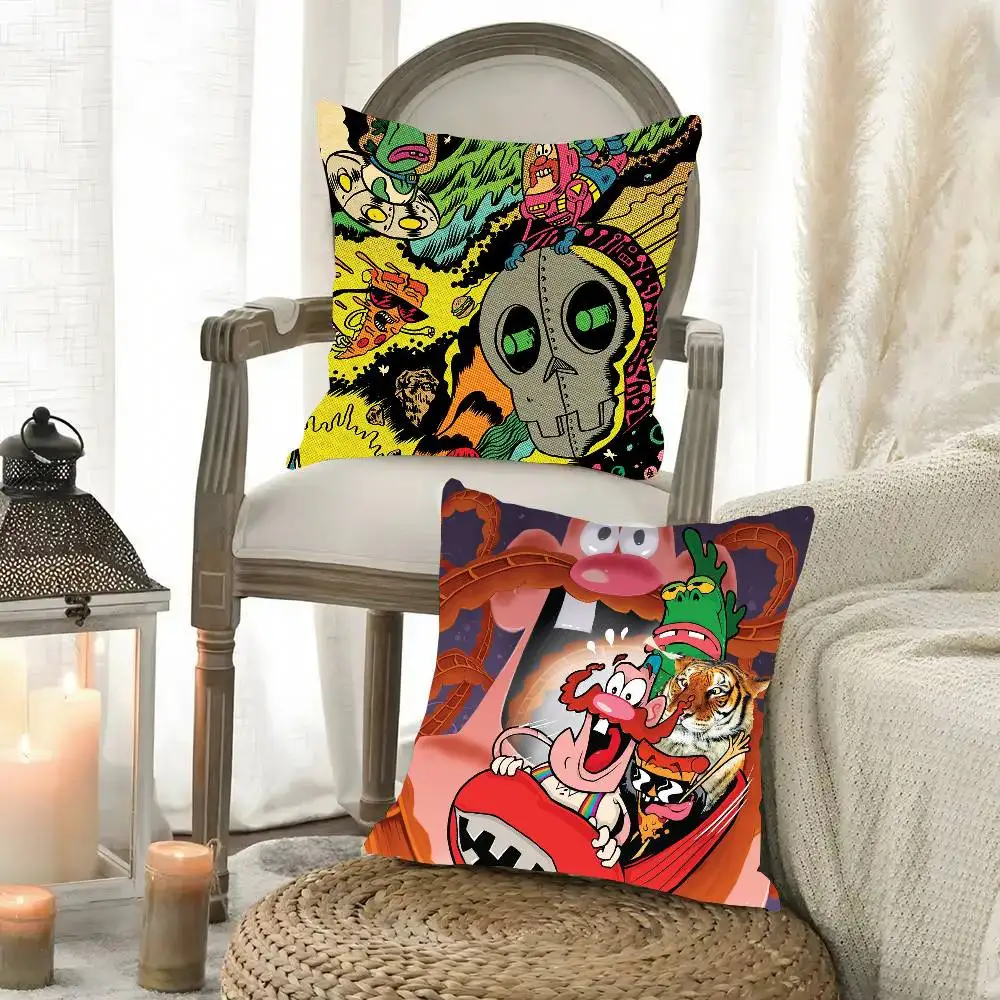 Cartoon Anime U-Uncle Grandpa Pillow Case Fashion Square Pillowcase Bedroom Sofa Room Ins Decoration Leisure