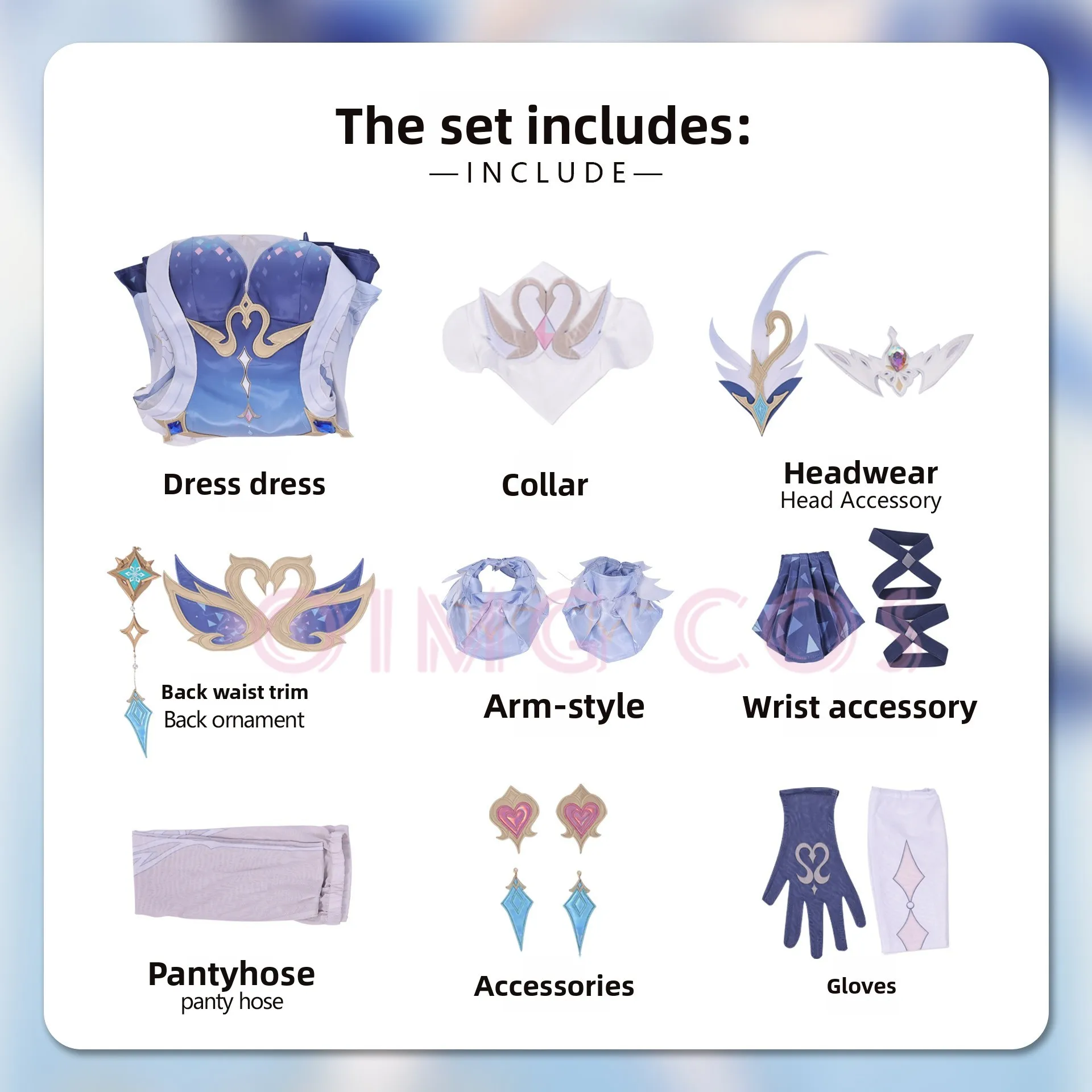 Genshin Impact Odette Cosplay Costume Full Set Adult Halloween Carnival Cloak For Comic Con Cos Events view 5
