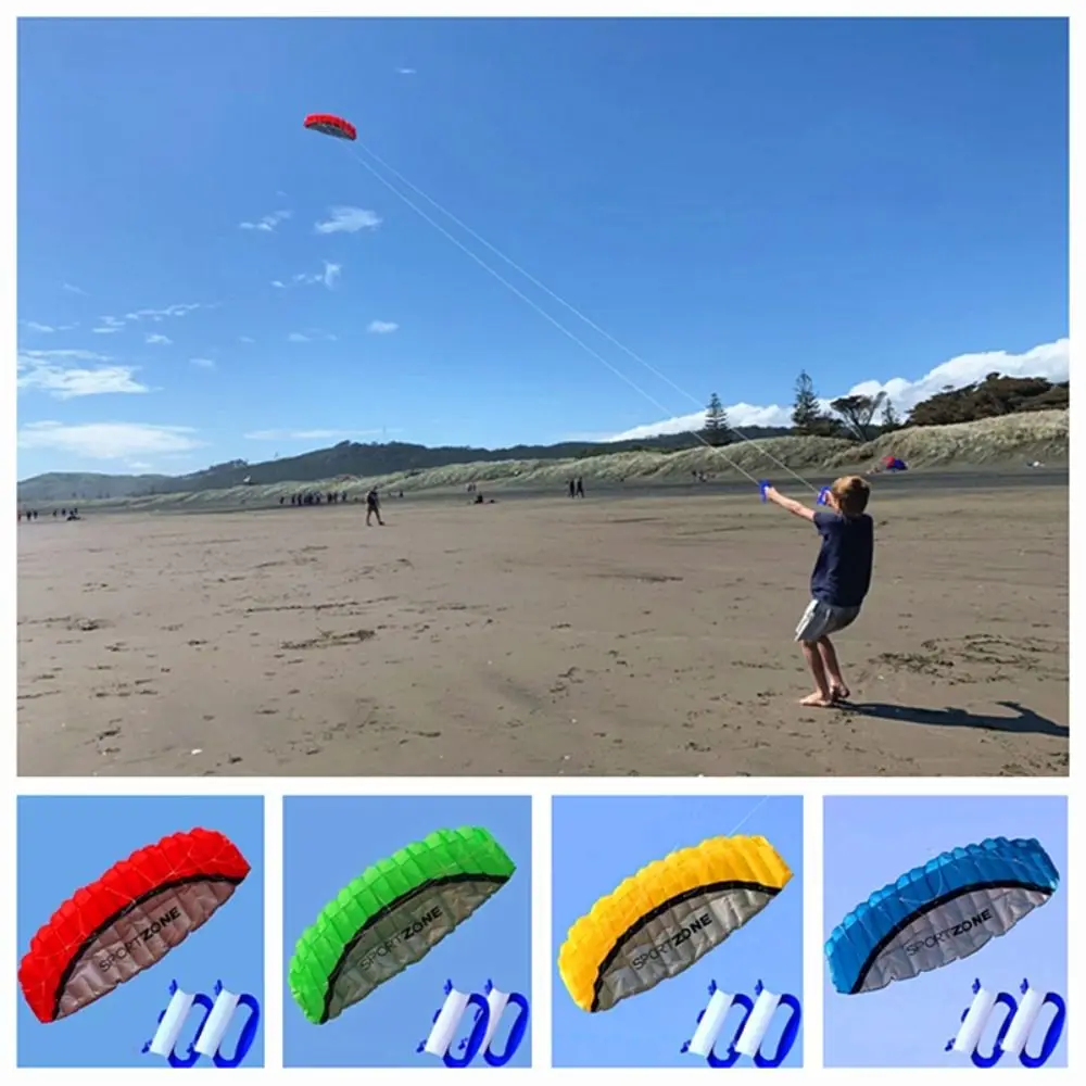 Easy to Fly Rainbow Umbrella Kite Dual Line 30 Meters Line Soft Kite Good Flying Double Power Parafoil Kite Outdoor Beach