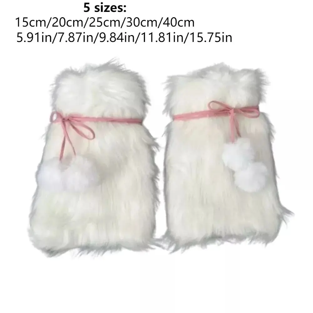 Fashion Faux Fur Furry Leg Warmers Sweet Cool Lace Up Balls Calf Sleeves Y2K Lady Boot Cover Socks