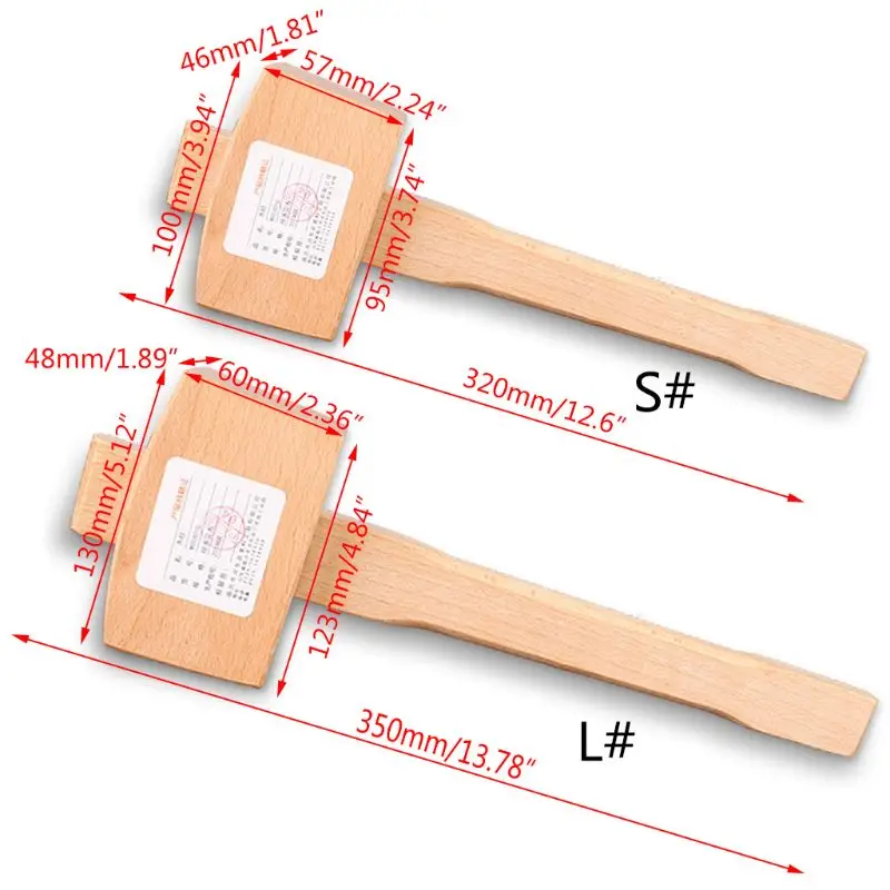 Wooden Hammer Mallet Quality Solid Beech Hammer Carpenter Wood Carving Mallet Smooth Surface Leathercraft and Woodworking Tool