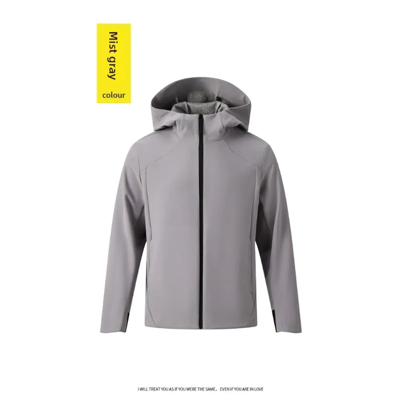 Man Spring Autumn Outdoor Mountaineering Camping Leisure Hooded Ferrari Jacket Fashionable Windproof Breathable Warm Couple Coat