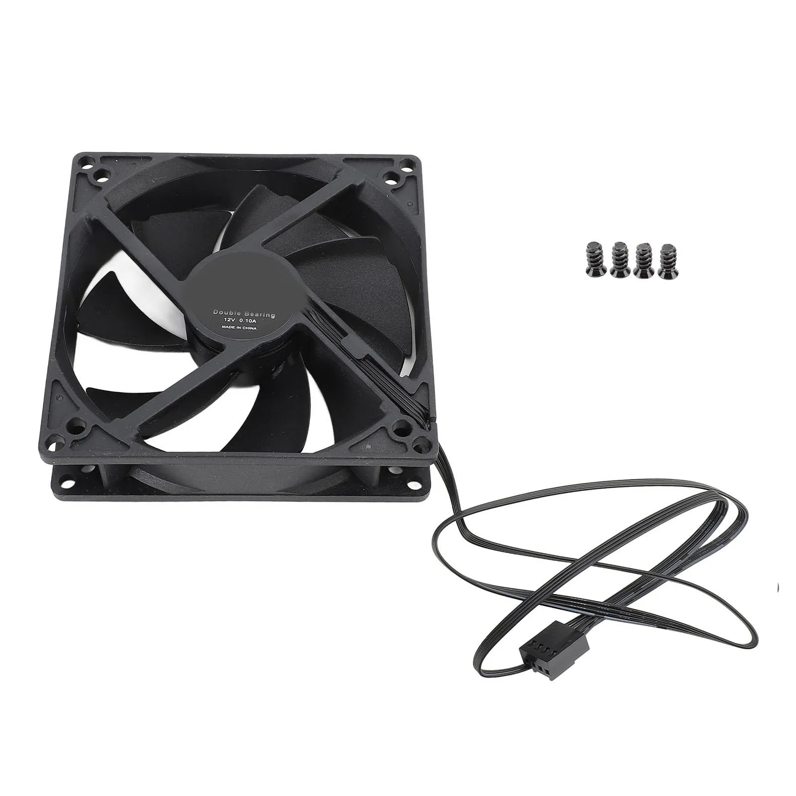 100mm PC PWM Case Fan 100mm Dual Ball Intelligente Temperatuurregeling 1800 RPM Geluidsarm 4PIN Computerkast koelventilator
