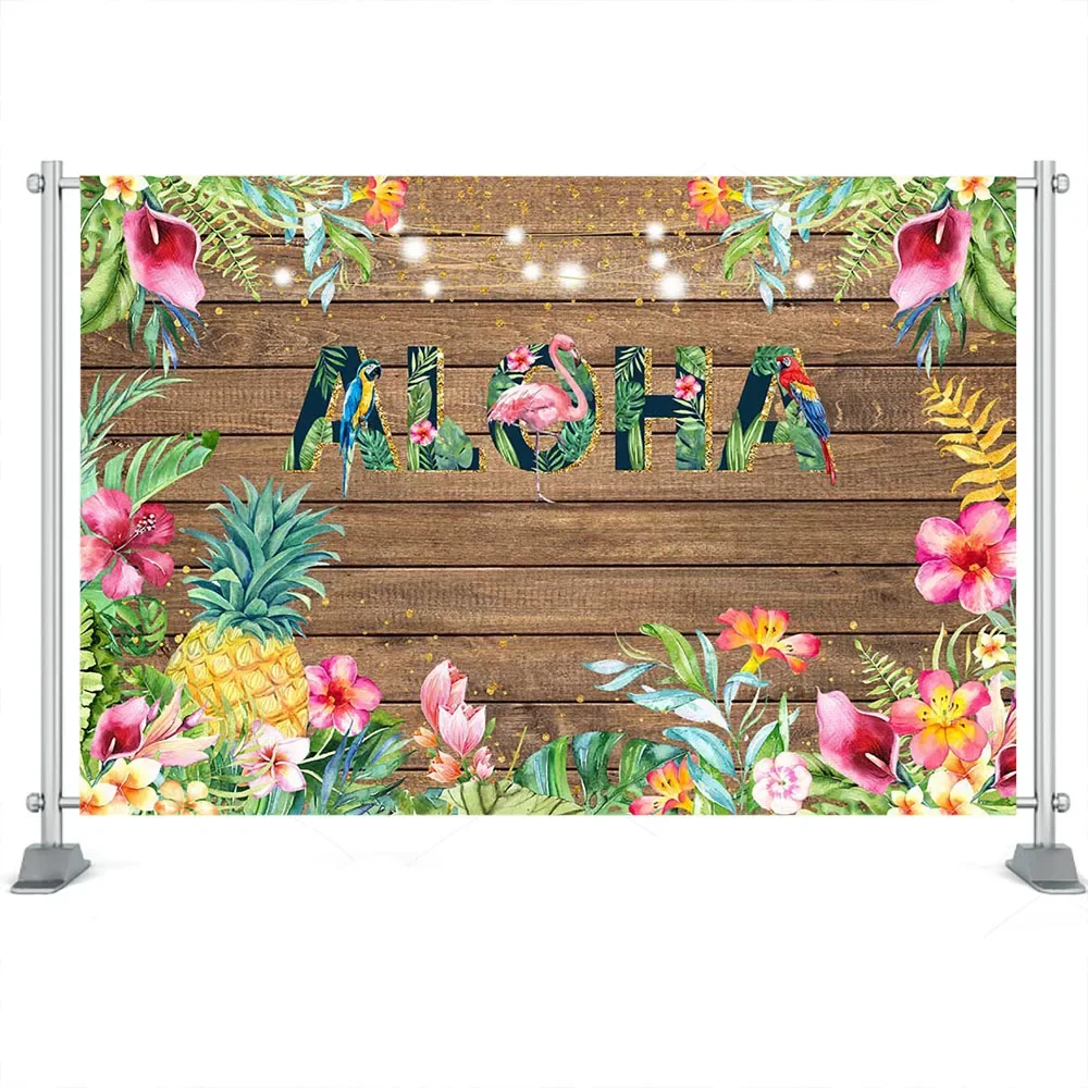Aloha Sommer Strand Hintergrund Erwachsene Kinder Geburtstag Urlaub Hawaii Party Banner Dekor Flamingo Party Meer Surf Tropischer Hintergrund