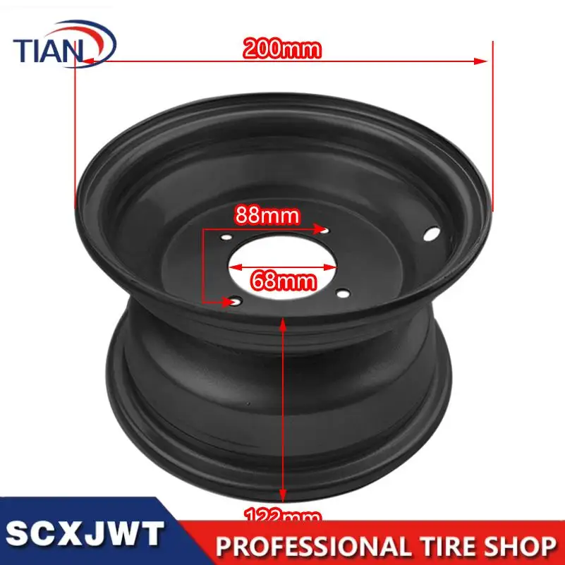 16X8-7 ATV Wheel Rim High Strength Aluminum Alloy 8 Inch Wheel Rim Hub for Go Karts Golf Carts Silver Four Hole Silver Newkart