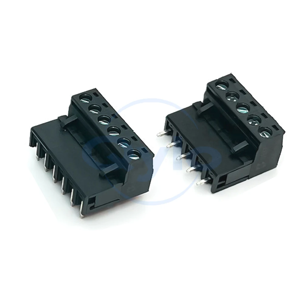 (10 pcs) 2EDGK 2EDGV 2EDGR - 5.08MM Plug-in PCB Terminal Block Bent/Straight Pins Eco-Friendly Black KF MG 15EDGK/V/R 5.08