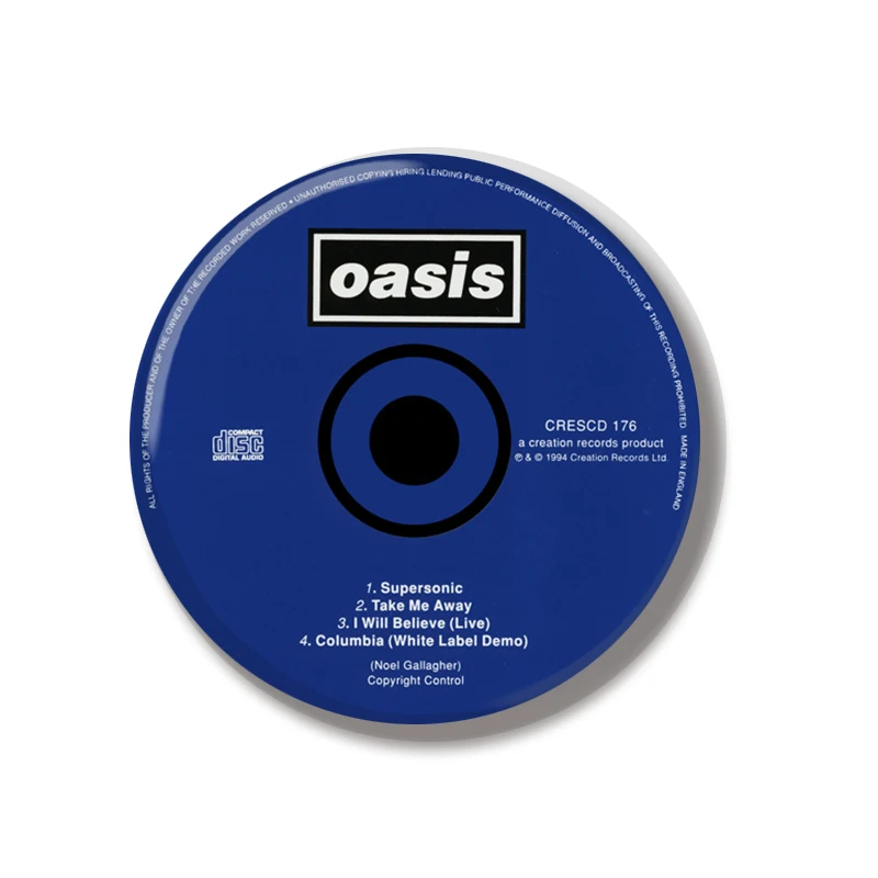 44MM Oasis Band Album Logo Pin Soft Button Pin Jewelry Creative Badge Cartoon Brooch Lapel Pin Bag Backpack Hat Decoration