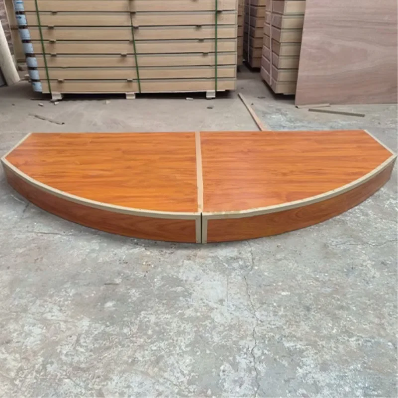 Curved platform custom podium teacher platform steps increased wooden frame steel frame semi-circular fan school classroom dance