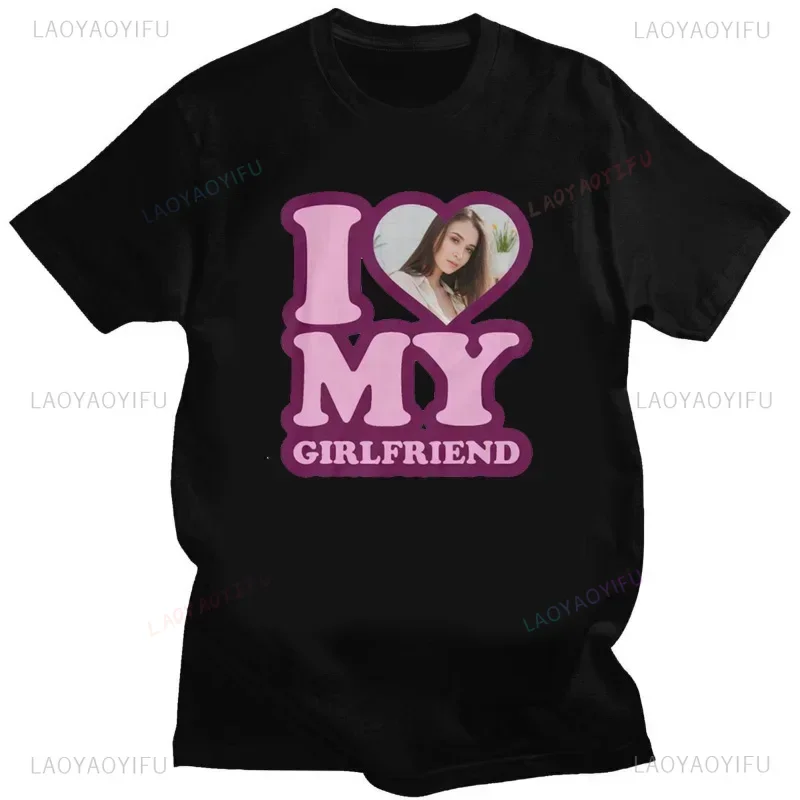 I Love My Girlfriend Mitski T Shirt Couples Funny Fashion Print Customize Short Sleeve T Shirts Men Women Summer DIY Streetwear