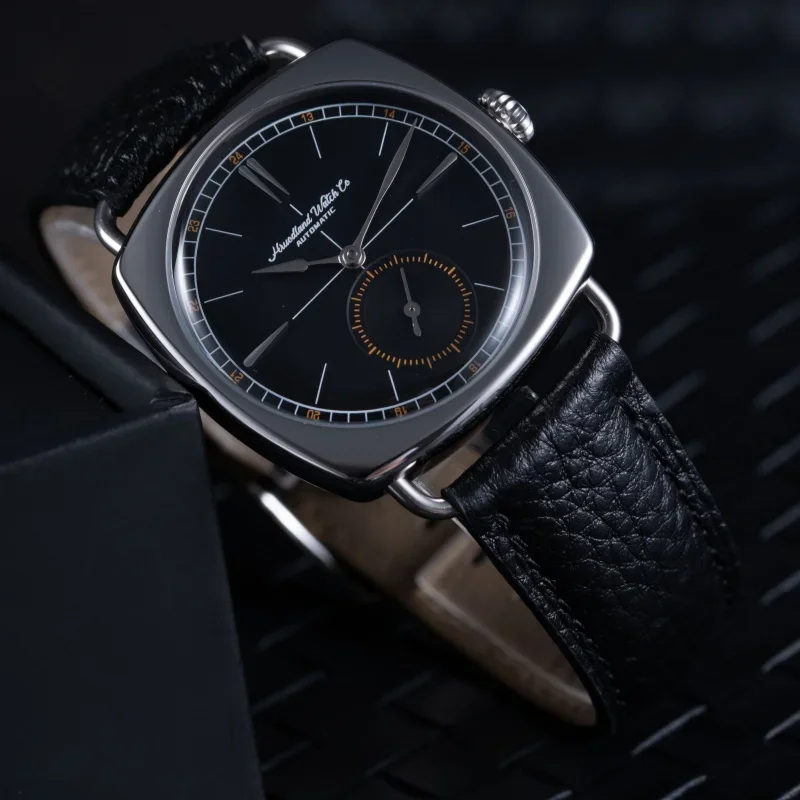 Hruodland 2025 Men\'s Mechanical Watch Seagull St1701 36mm Square Mineral Glass Stainless Steel Waterproof 10Bar Reloj Hombre