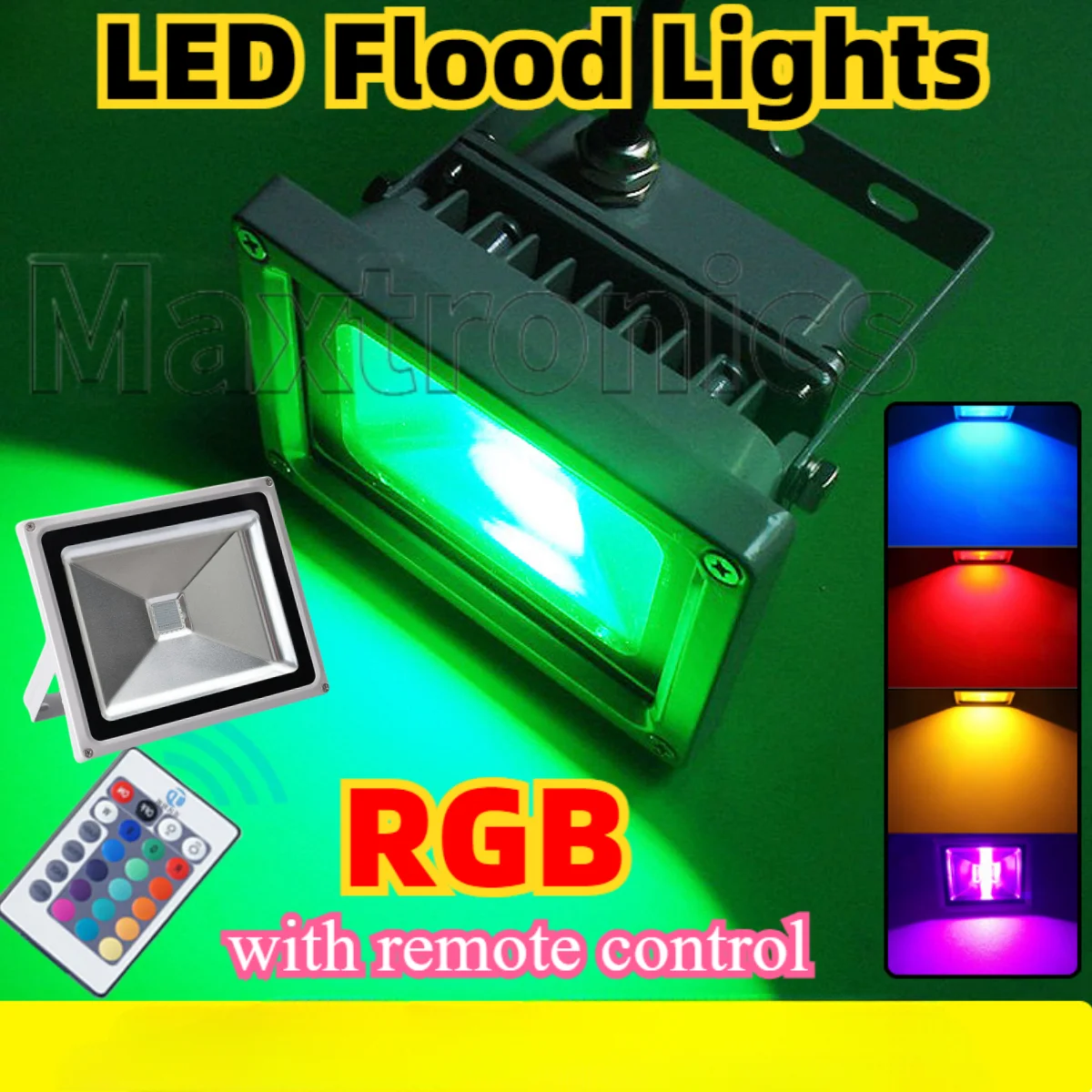 

NEW 7Color RGB LED Spotlight With Remote 10W 20W 30W 50W IP65 Waterproof for Outdoor Garden Projector Lighting LED Flood Lights