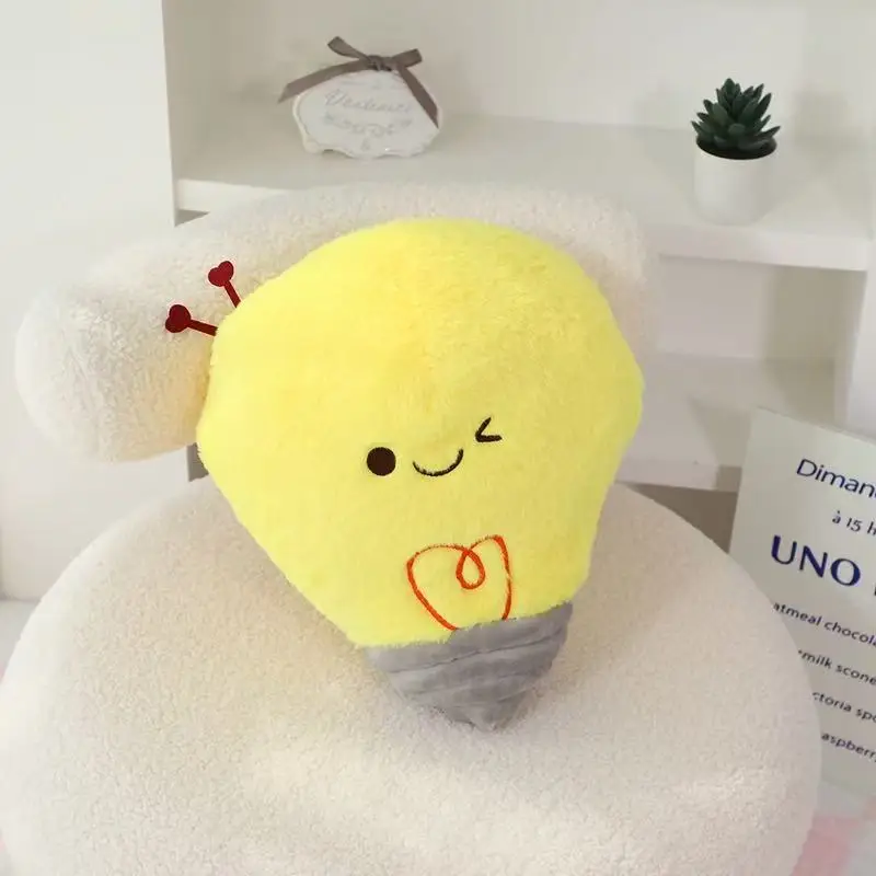 35 cm nieuwe gesimuleerde gloeilamp pop gevuld knuffelkussen cartoon anime kussen geschikt voor kinderverjaardagscadeau leuke pop