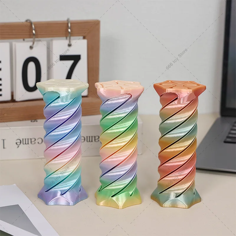 3D-geprinte onmogelijke piramide Passthrough gekleurd fidget speelgoed stress schroef speelgoed desktop decoratie